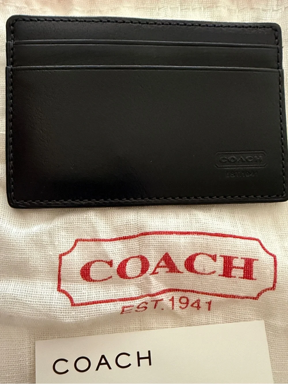 Coach Black Water Buffalo Leather Wallet/Card Case